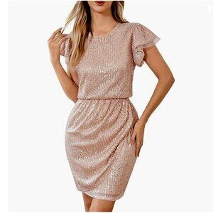 GRACE KARIN Sparkly Sequin Dress Cap Sleeve Dress NWT